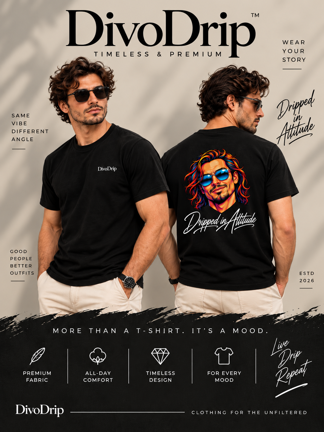 Printed Crew Neck T-Shirts